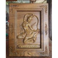 ราคา ไม้สักแกะสลัก ภาพพระแม่ธรณี ขนาด 20 x 26 cm พร้อมขาตั้งพลาสติกด้านหลัง (20724942187)