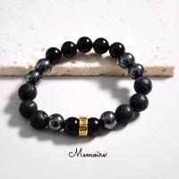 ราคา กำไลหินนำโชคแท้ นิล onyx หินภูเขาไฟ กำไลหินสีดำ กำไลสายมูเตลู (20067094090)
