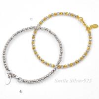 ราคา กำไลเงินแท้ 92 5 Italy ลาย Ball Slash ชุบโรเดียม ชุบ 2 กษัตริย์ (19760127421)