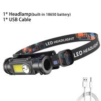 ราคา ไฟฉายคาดศีรษะสำหรับ LED แบบพกพาไฟฉายคาดศีรษะทำงานกลางแจ้งแบบ USB ชาร์จไฟได้ในตัวแบตเตอรี่ไฟฉายแรงสูงไฟฉายตกปลา (21170791697)