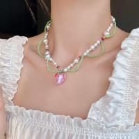 ราคา สร้อยคอลูกปัดหัวใจพู่สองชั้น Y2K ไข่มุกเทียมสีชมพูสร้อยคอจี้ความรัก Kpop (19334612867)