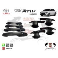 ราคา เบ้ามือจับประตู ครอบมือจับประตู ครอบฝาถังน้ำมัน รุ่น Toyota Yaris Ativ 2023 โตโยต้า ยาริส เอทีฟ 2023 รุ่นท็อปและธรรมดา สีดำด้าน (16993061772)
