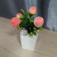 ราคา ต้นไม้ผลไม้มงคล ต้นไม้ปลอม 39 บาท 3 ต้น 100 บาท เสริมโต๊ะทำงาน ต้นส้ม ต้นแอปเปิ้ล ต้นทับทิม (14921298013)