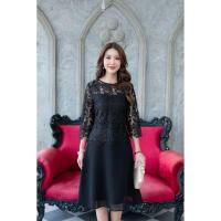 ราคา เดรสออกงาน เดรสลูกไม้สั้น สีดำ ทรงเอ สวมสบายมากๆ ค่ะ เดรสสีดำ ทรงเอ (16923561579)