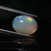 ราคา 1 25 ct พลอยแท้ ไวท์ โอปอล White opal เอธิโอเปีย เหลือบรุ้ง ทรงไข่หลังเบี้ย (21029563597)