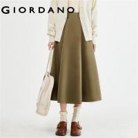 ราคา GIORDANO Women Skirts Half Elastic Waist Big Swing Skirts Invisible Zip A Line Solid Color Fashion Casual Long Skirts 18463915 (20424594077)