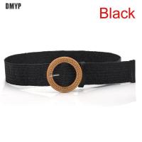 ราคา DMYP เข็มขัดยางยืดฤดูร้อนผู้หญิงเข็มขัดถักฟางโบโฮวินเทจหัวเข็มขัดกลม (11870994640)