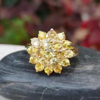 ราคา แหวนพลอยบุษราคัมน้ำทองบางกะจะ Yellow Sapphire เรือนเงินแท้ 92 5 ชุบทอง ไซด์นิ้ว55 หรือเบอร์ 7 US (15347334224)