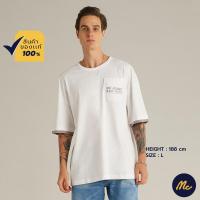 ราคา Mc Jeans เสื้อยืดแขนสั้นผู้ชาย ทรงโอเวอร์ไซส์ สีขาว MTSZA20 (18215728075)