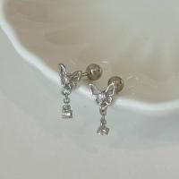 ราคา Suwann na shop ต่างหู ต่างหูเงินแท้ จิว จิวเงินแท้ จิวผีเสื้อเพชร สีเงิน โรสโกลด์ (18933666121)