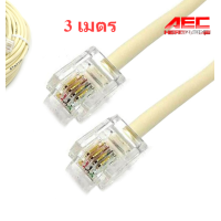 ราคา สายโทรศัพท์ ยาว2เมตร 3เมตร 5 เมตร 10 เมตร 20 เมตร tel cable เข้าหัวพร้อมใช้งาน (20903602977)