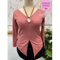 ราคา เสื้อสาวอวบร้านแป้งแฟชั่น เสื้อรุ่นแขนยาวแต่งอกวงกลมรูดอก38 46 ยาว26นิ้ว รอบแขน13 20นิ้ว ผ้าร่องยืด (17298749414)