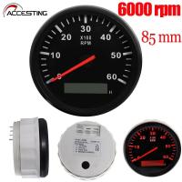 ราคา 6000RPM 85Mm Rpm Meter Gauge Marine Tachometer เรือรถบรรทุก Tacho Meter Gauge LCD นาฬิกาทรายสีแดงสำหรับดีเซลเบนซินรถเรือ (15451713741)