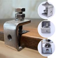 ราคา แพ็ค4 304สแตนเลส C Clamp เสือแคลมป์งานไม้แคลมป์งานหนัก C หนีบกับช่องเปิดกว้าง (14163561463)