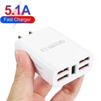 ราคา หัวชาร์จ Usb 4 Port 3USB 3 1A 1PD Type c Fast Charge Adapter ชาร์จได้ 4 เครื่องพร้อมกัน ปลั๊กชาร์จไฟบ้าน หัวปลั๊กชาร์จเร็ว ลดราคาสุดๆ for Samsung Vivo Oppo Xiaomi Iphone MJ5 (19987186864)