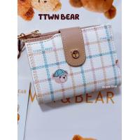 ราคา กระเป๋าสตางค์ ใบกลาง 2พับ มีใส้ แบรนด์แท้ TTWN BEAR พร้อมส่ง (19895138676)