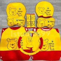 ราคา หุ้มเบาะรถยนต์ ลายหมีพูห์ผึ้ง เบาะนั่งสีแดง งานผ้ากำมะหยี่ปักลายอย่างดี (14225463152)