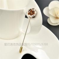 ราคา พินติดสูท เข็มกลัด เข็มกลัดติดสูท Lapel Pin ดอกไม้โลหะเล็ก ใบไม้ (12998568942)