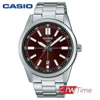 ราคา Casio Standard นาฬิกาข้อมือสุภาพบุรุษ สายแสตนเลส รุ่น MTP VD02D 5EUDF สีเงิน หน้าปัดสีแดง (12604238019)