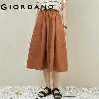 ราคา GIORDANO Women Skirts Elastic Waist Comfort Cargo Long Skirts Slant Pockets 100 Cotton Fashion Casual Long Skirts 18463616 (18606248881)