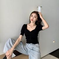 ราคา เสื้อผ้าแฟชั่น เสื้อผ้าผู้ญิง เสื้อผู้หญิง เสื้อยืดผู้หญิง เสื้อไหมพรมคอหัวใจแต่งกระดุมหน้า เสื้อไหมพรมผญ กทม พร้อมส่ง (10640291622)