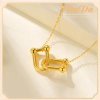 ราคา ทองจริง 18K สร้อยคออิตาลี 90 9 ทองรูปตัวยูคู่เข็มกลัดจี้เครื่องประดับของผู้หญิง ทอง แท้ หลุด จำนำ (21243682966)