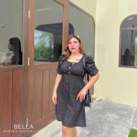 ราคา จัดส่งฟรี BELLA พลัสไซส์ เดรสสาวอวบ ผ้าด๊อบบี้ DS33 L 40 44 เดรสสาวอวบหรูๆ แบรนด์ไทย (19433351478)