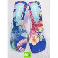 ราคา รองเท้าแฟชั่น ส้นแก้ว คริสตัล ส้นสูง 3 นิ้ว รองเท้าผู้หญิง ลายดอกไม้ สีสรร สดใส ลุคคุณหนู ใส่สวย น่ารักมาก ๆ คะ (19415733198)