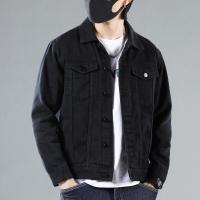 ราคา VUUG แจ็คเก็ตสั้นยีนส์สีดำสำหรับผู้ชายเสื้อแจ็คเก็ตยีนส์กันลมลำลองชุดเอี๊ยมแบบมีกระเป๋าบอมเบอร์สตรีทแวร์เสื้อผ้าผู้ชาย (18910769708)