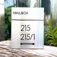 ราคา ตู้จดหมาย สแตนเลส ใส่ A4 พร้อมติดเลขที่บ้าน 6ตัวเลข (12985564570)