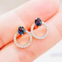 ราคา พร้อมส่ง ต่างหูไพลินเพชรแท้ ทองคำแท้9K ทอง37 5 เพชรแท้น้ำ100 เบลเยี่ยมคัต 9KPEG40 (21287778165)