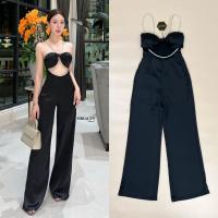 ราคา MIRALYN จั้มขายาวสายเดี่ยวแต่งเพชรเรียบหรูดูดี (21170512879)