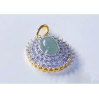 ราคา จี้ทองหยกล้อมเพชร ชุบทอง 24k (21214976187)