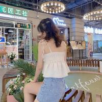 ราคา เสื้อสายเดี่ยวสม็อกตัว ครอปสายเดี่ยวแต่งขอบระบาย ครอปคอเหลี่ยมเนื้อผ้านิ่มใส่สบาย (15202649822)