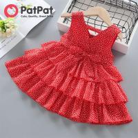 ราคา เสื้อลายจุดหรือ Sablon Bunga มีชุดเดรสสำหรับเด็กแขนกุดเป็นชั้นๆ (17113571793)