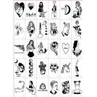 ราคา สติ๊กเกอร์รอยสักตัวอักษรการ์ตูนสดขนาดเล็กสติกเกอร์รอยสักดาวดอกกุหลาบ (21160934204)
