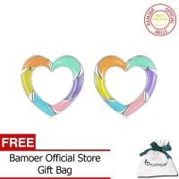 ราคา BAMOER สายรุ้ง925เงินสเตอร์ลิงต่างหูตุ้มหูหัวใจผู้หญิงน่ารักเล็กๆ SCE1721ของขวัญ (21209453686)