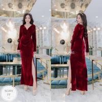 ราคา ML481 เดรสคอวี ทรงป้ายอก แขนยาว เนื้อผ้ากำมะหยี่งานซ่อนซิปด้านหลังเป็นชุดราตรีที่เหมาะมากๆกับเทศกาลนี้งานดี งานสวย ใส่แล้วเซ็กซี่ รีบมาตำกันเลยจ้า บอกได้คำเดียวว่าหรูหราสวยโดดเด่น Detail อก 32 38 เอว 