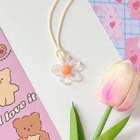 ราคา flower necklace สร้อยคอ y2k สร้อยคอจี้ดอกไม้มีกลิตเตอร์ สีพาสเทล สร้อยเชือกถัก (20049736653)