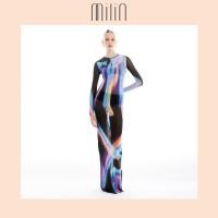 ราคา MILIN Round neckline see through Maxi dress เดรสยาวคอกลมซีทรูพิมพ์ลาย Stunning Dress (18906128666)