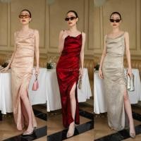 ราคา เดรสยาวออกงานคอถ่วง แต่งเพชร VSHOP (21329120829)