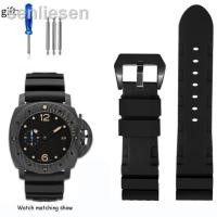 ราคา ดั้งเดิม2023 สายนาฬิกายางซิลิโคนนุ่มสำหรับ Panerai SUBMERSIBLE PAM 441 359 Series 22MM 24MM อุปกรณ์นาฬิกาสายหนังสำหรับผู้ชาย (19880436601)