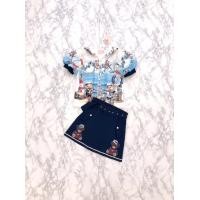 ราคา Anchor Teddy Set ชุดเซ็ต 2 ชิ้นสีน้ำเงินฟ้า พิมพ์ลายน้องหมี เสื้อแขนตุ๊กตาพอง ติดกระดุมหน้า กระโปรงสั้นมีเข็มขัดปักลาย (21350301449)