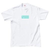 ราคา Supremeบวบ Supreme กล่อง Supreme จุดเสื้อยืดพิมพ์โลโก้แฟชั่นของผู้ชายเสื้อยืดอินเทรนด์แขนสั้นข้อต่อทิฟฟานี่ใส่สบาย (20473865188)