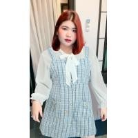 ราคา ชุดเดรสคนอ้วน ชุดเดรสสาวอวบ มินิเดรส ผ้าทวิต ไม่คัน ไม่บาง ใส่สบาย ใส่ ทำงาน ทำบุญ ได้หมด ทรงสวย ใส่แล้วดูผอม อก 38 46 นิ้ว (16460178059)