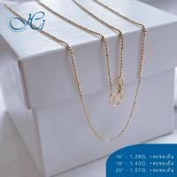 ราคา สร้อยคอทองแท้ ตะขอเอ็ม สร้อยคอผู้หญิง สร้อยคอใส่พระ ทองแท้อิตาลี 9k ลายยินตัน สีทอง มีใบรับประกันทองแท้จากทางร้าน HIGEM (11069436674)