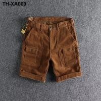 ราคา อเมริกันย้อนยุคสมัยเก่าหลวมกางเกงขาสั้นผู้ชายฤดูร้อนหลวมตรงผ้าลูกฟูกกางเกงห้าจุดกลางแจ้งกางเกงลำลองผู้ชาย (19939589137)