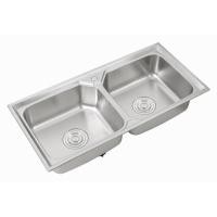 ราคา CROWN อ่างล้างจาน 2 หลุมไม่มีที่พัก ขนาด 100x48x22 ซม WO10048 (9769431230)