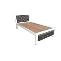 ราคา 3FP3HB เตียงเหล็กหัวเบาะ ขนาด 3 ฟุต พื้นไม้ สีขาว (17469678339)