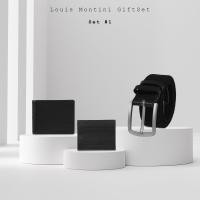 ราคา Giftset Louis Montini ชุดกิฟท์เซต กระเป๋าหนังแท้ เข็มขัดหนังแท้ เหมาะสำหรับของขวัญ กระเป๋าผู้ชาย VTLM (18282253759)